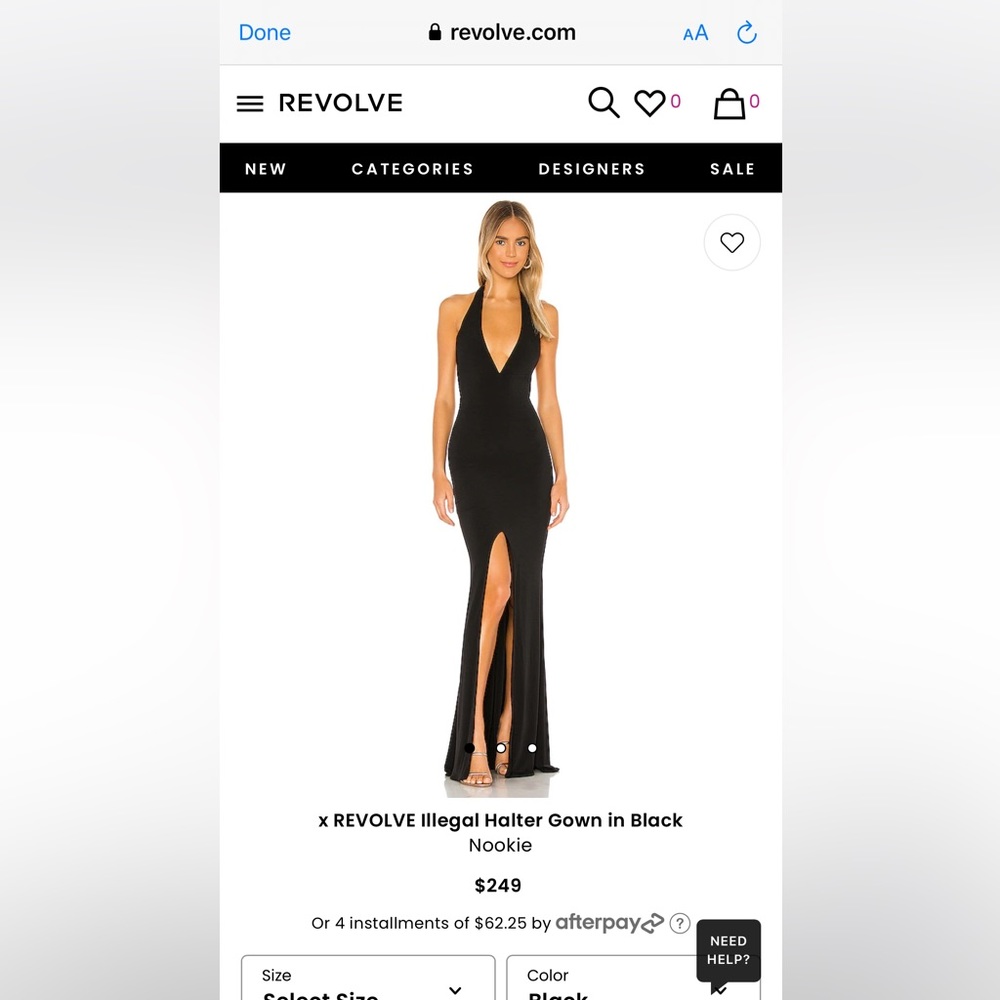 COPY - C REVOLVE ILLEGAL halter top black gown